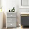 Costway 3 Drawer Nightstand Side Table Storage Tower Dresser Chest Home Office Furniture